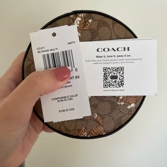 coach vintage cat print design trinket box